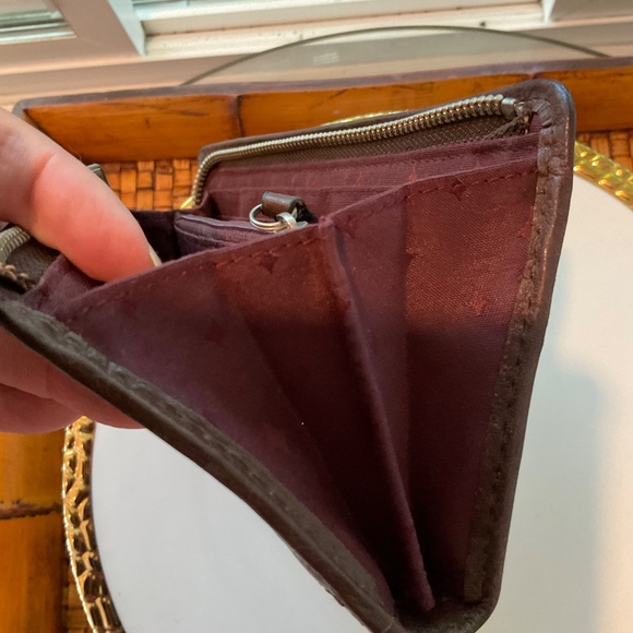 VTG FOSSIL Zippered Leather Flower Wallet - Picture 6 of 8